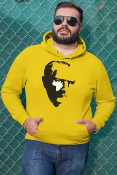 

Angemiel Wear ATATURK Yellow Men 'S Hooded Sweatshirt