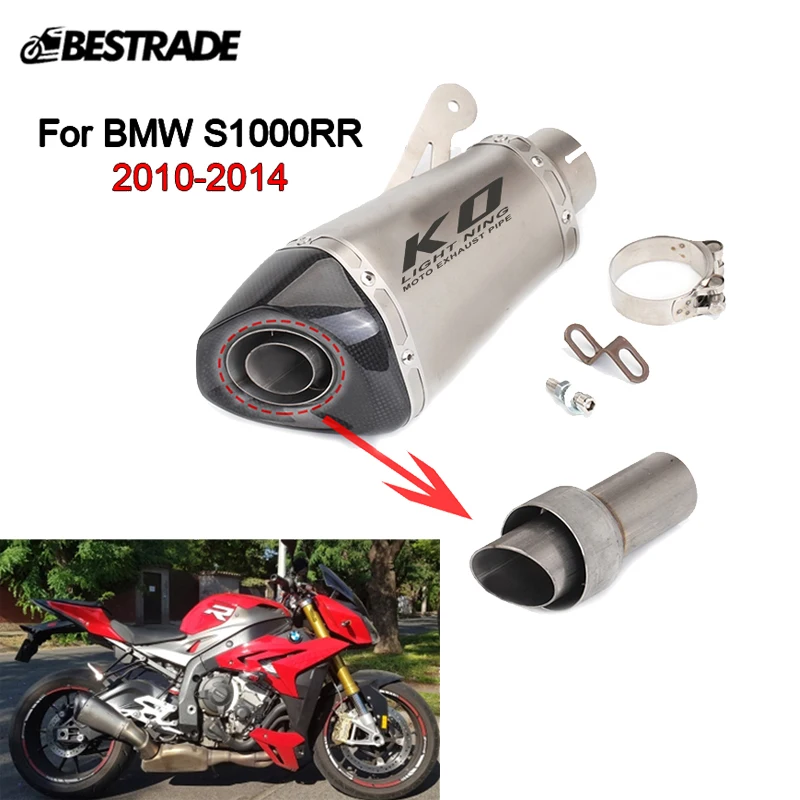 

For BMW S1000RR 2010-2014 S1000R 2010-2016 Motorcycle Exhaust System Muffler Tail Pipe Vent Tube Slip On 60mm Stainless Steel