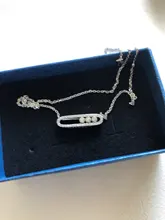 Collar Messica de plata de ley 925, serie francesa de tres movimientos de diamantes, chapado en oro rosa, marca original, joyería fina para mujeres