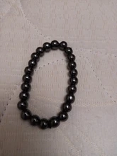 Pulsera magnética elástica de cuentas sencillas, brazalete de cuentas negras, joyería de salud