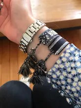 Pulsera de la Amistad ajustable para mujer, brazalete de borla tejida Vintage, pulseras trenzadas bordadas, regalos de joyería
