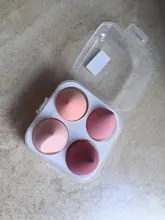 4/1pc maquillaje licuadora Puff cosmético de maquillaje esponja con caja de almacenamiento de la Fundación esponja para polvo herramienta de la belleza de las mujeres Accesorios