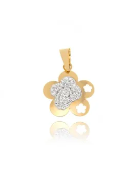 

Gold pendant Flower Openwork and Zircons