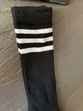 Calcetines largos de algodón hasta la rodilla para niños y niñas, calcetín deportivo a rayas de fútbol