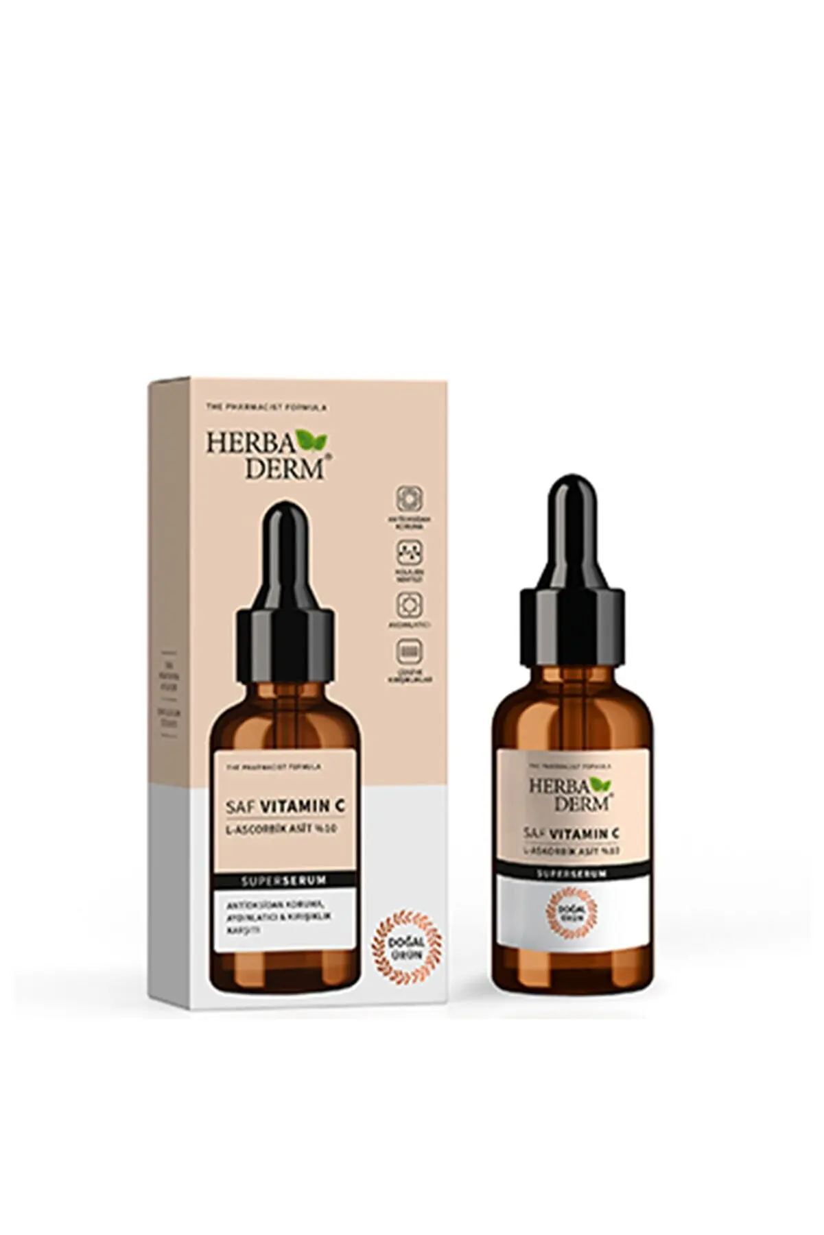 Herbaderm Superserum Pure Vitamin C 30 Ml ( L-ascorbic Acid 10% Beauty Product Care | Дом и сад