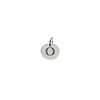 

Pendant 925 sterling silver m smooth 12mm. Disc letter OR open handle [AA7764]