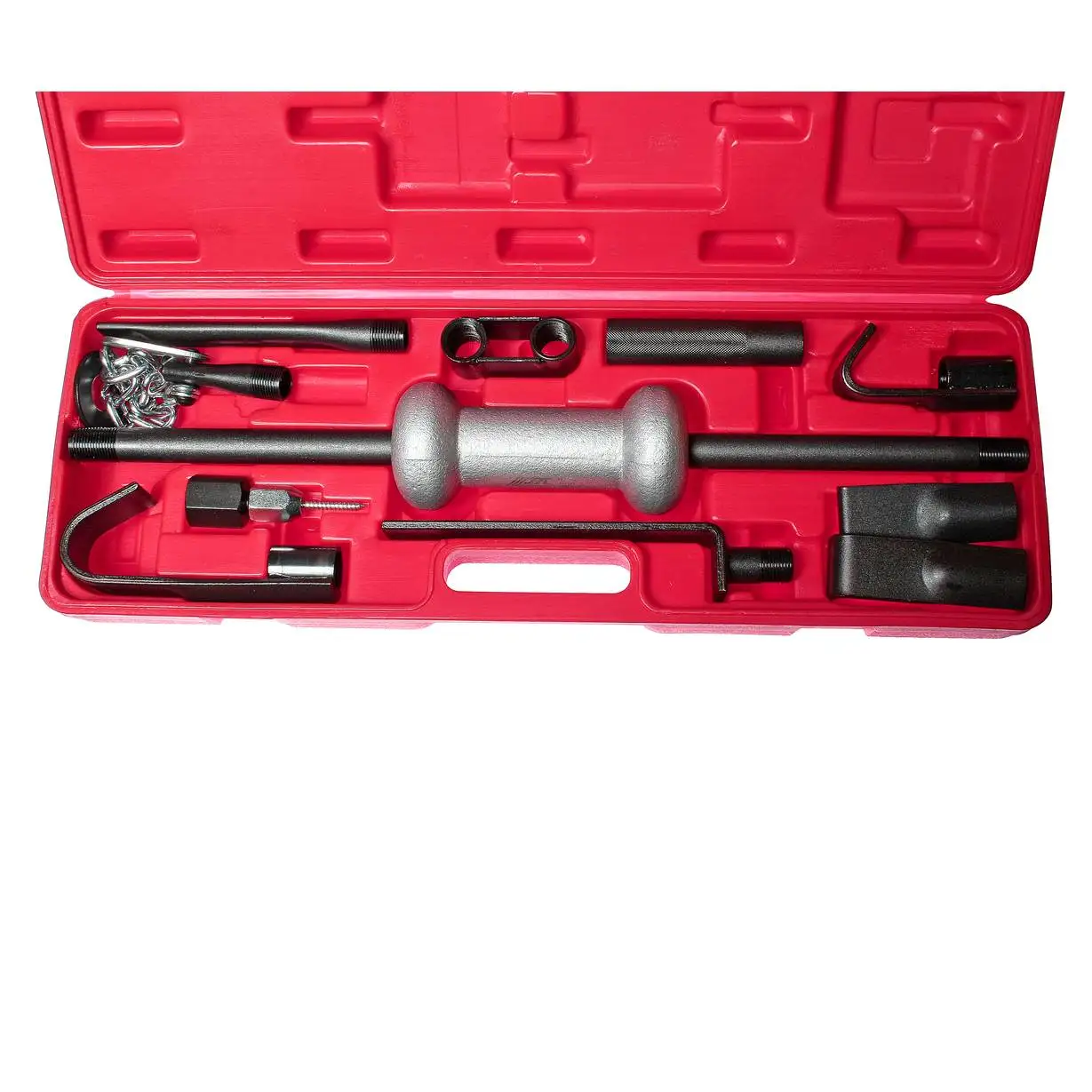 Набор инструментов для кузовных работ (молоток крюки цепь) в кейсе 9 предметов JTC