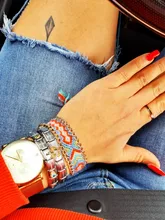 Pulsera Bohemia trenzada de tejido a mano para mujer