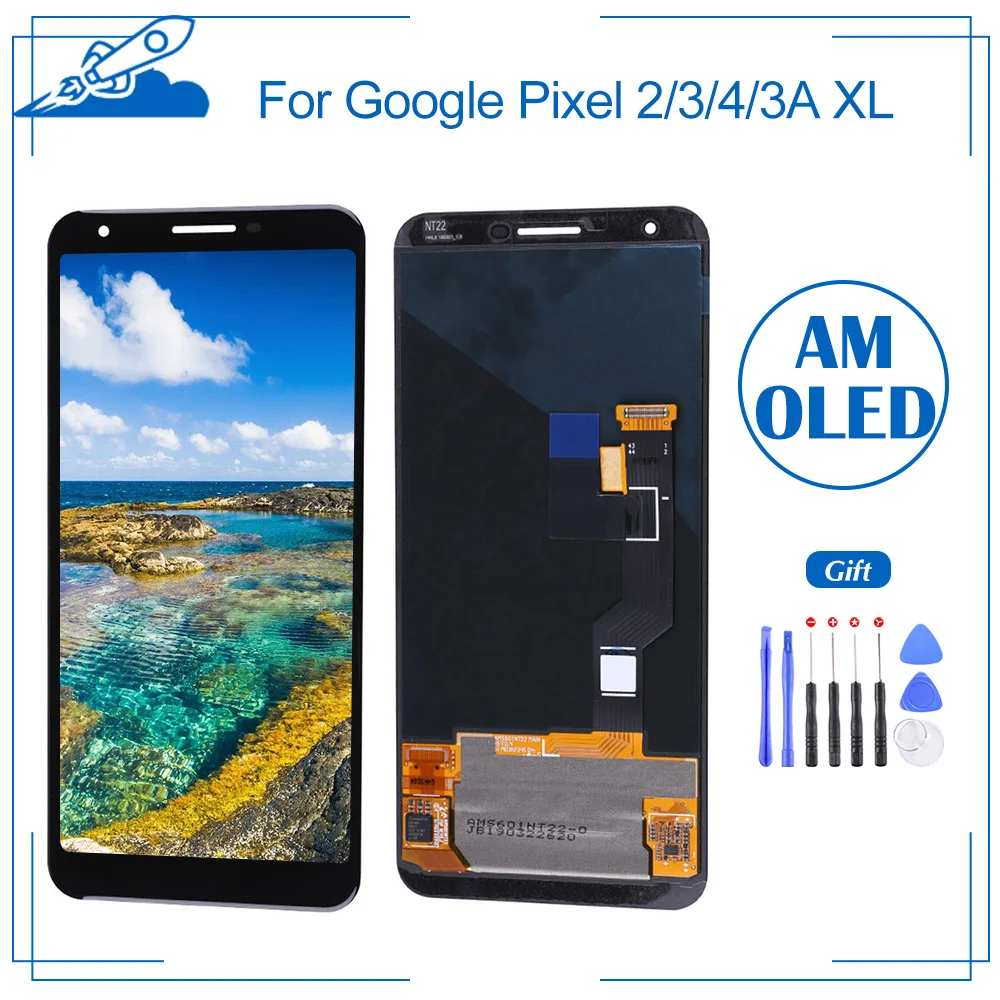 Дисплей AMOLED для Google Pixel 2/3/4/3A ЖК-дисплей с сенсорным дигитайзером запасные части 2XL