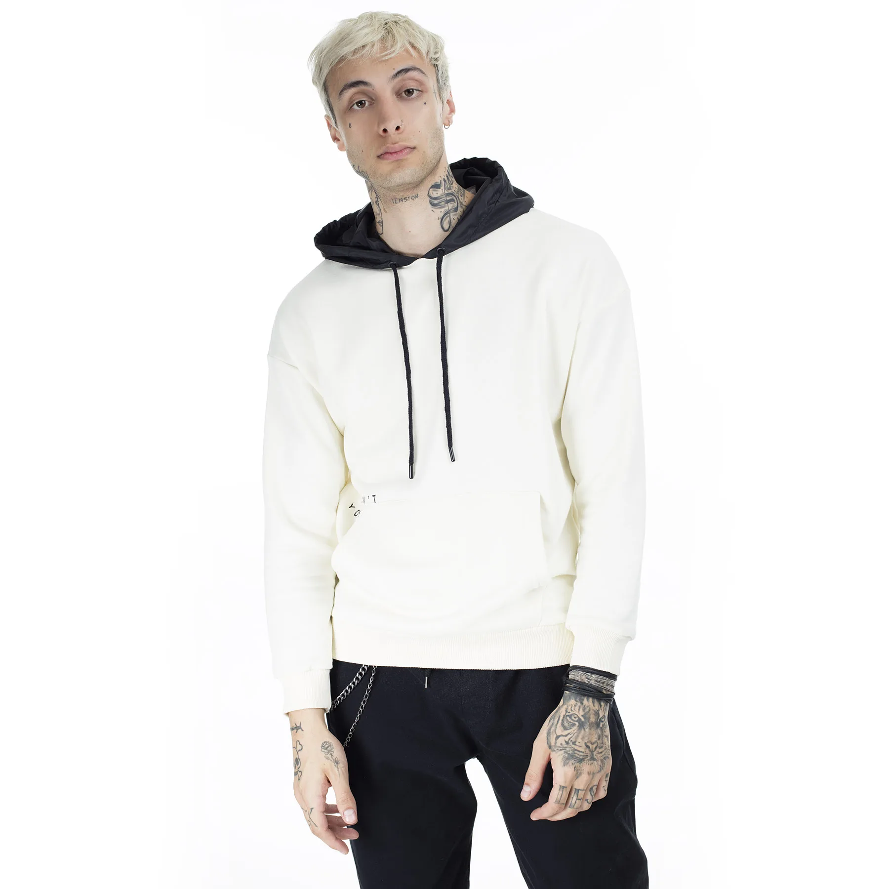 Breezy печатных с капюшоном воротник Пот Мужские 02040204 - Цвет: Экрю