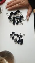 12 unids/pack negro Clips de carpeta metálicos/19/15mm notas carta Clip de papel suministros de oficina vinculante Clip de fijación del producto