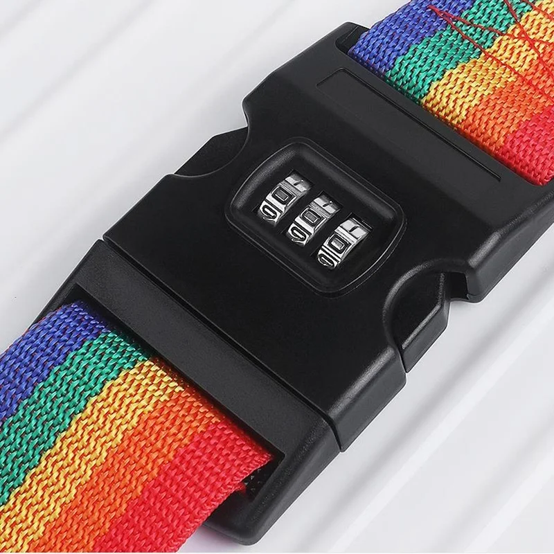 Luggage Strap Luggage Strap Cross Belt Packing Adjustable Travel Suitcase Password Lock Buckle Strap