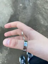 Anillo de acero inoxidable con letras, de Color plateado diseño romántico, corazón, boda, pareja, regalo de San Valentín, 2020