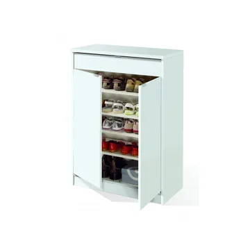 

White or Cambrian multi-purpose shoe cabinet, adjustable shelves and drawer 101x75x37cm