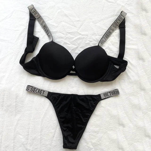 2 Piece Lingerie Set Letter Sexy Bras Luxury brand Underwear Women Sets Pink Comfort Push Up Plus Size Bra Panty Lingerie Set VS