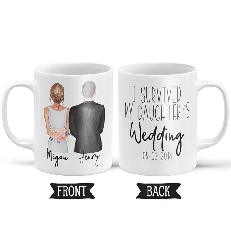 

I Survided My Daughter's Wedding Personalized Father of the Bride Gift Wedding Mugs Wedding Gift Personalized Ceramic Coffee Mug
