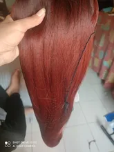 LOUIS FERR-pelucas sintéticas de pelo largo ondulado para mujeres negras, ombré, vino tinto, con flequillo, pelo resistente al calor, estilo africano y americano