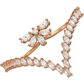 

Esthete ring with cubic zirconia with gold plated