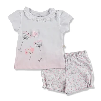 

ebebek For My Baby Summer Girl Rosebud Supreme Crew-Neck Shirt Short 2 pcs Set