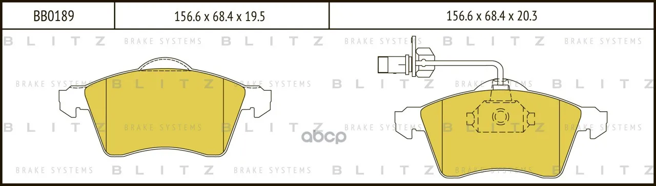 Колодки Тормозные Дисковые | Перед | Vw Transporter 98- Blitz арт. BB0189
