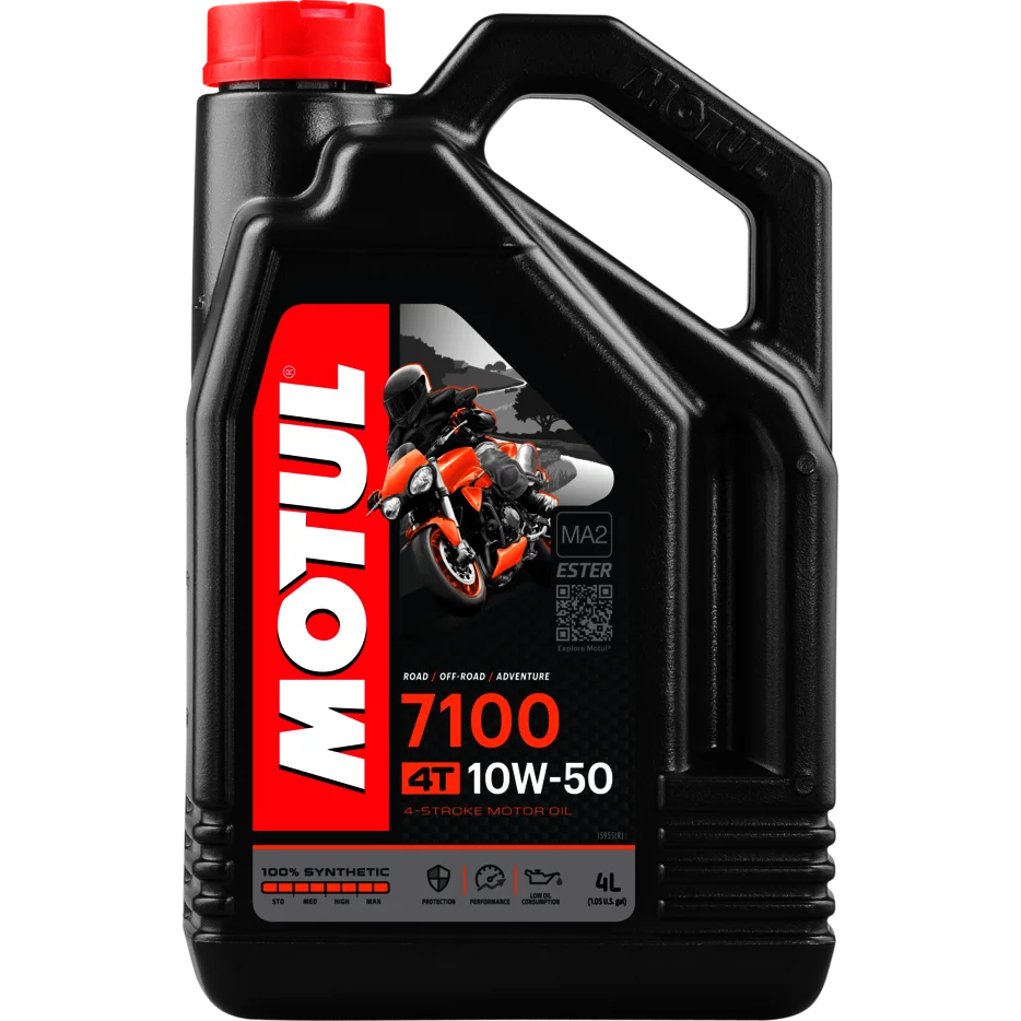 Motul 104098-Olio Motore Per Moto 7100 4T 10W-50, 4 L, Lubrificante, Motociclista,