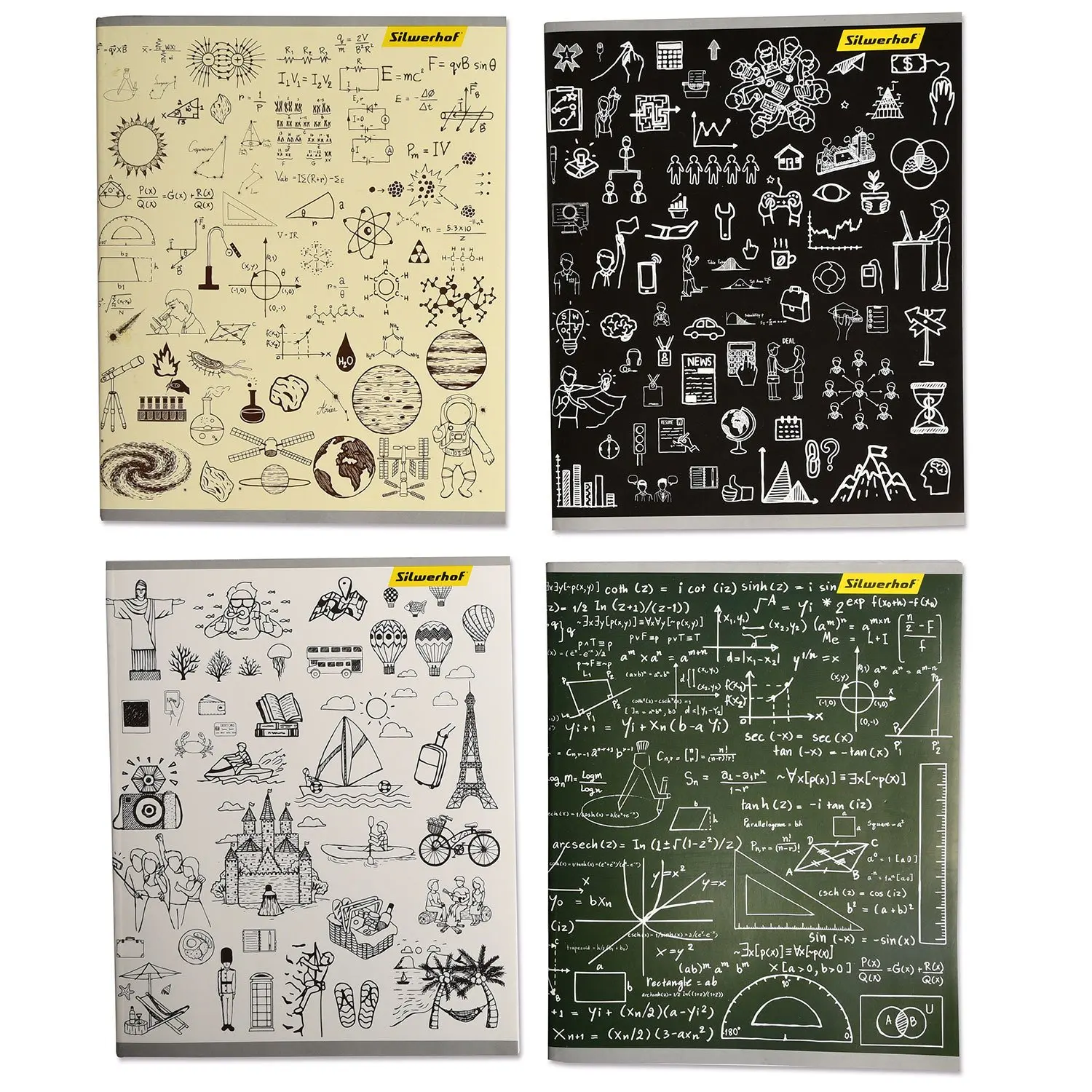 Тетрадь Silwerhof A5 Инфографика клетка 48л в ассортименте
