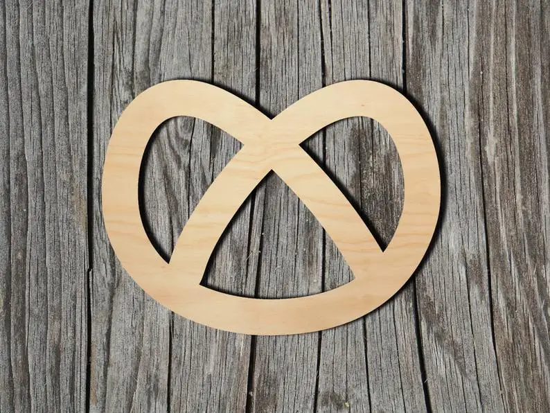 Форма Pretzel-несколько размеров-лазерная резка НЕОБРАБОТАННАЯ древесина Вырез формы s