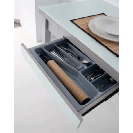  Extendable table dining room or kitchen with drawer White - 4000545719313