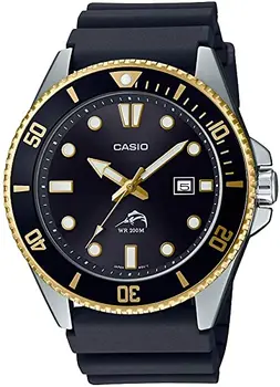 

Casio MDV-106G-1A MARLIN men's watch hard rubber strap Casio divers watch golden black quartz rubber band