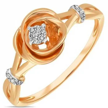 

Lucas gold flower ring with 15 red gold diamonds