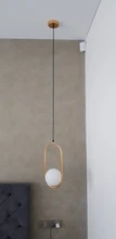 Pendant-Lights Hanging-Lamp Hoop Glass-Ball Industrial-Decor Gold Living-Room Modern Led
