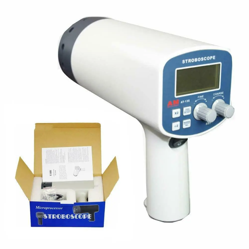 Handheld Digital Stroboscope Flash Analyzer Measuring Range 5040000fpm