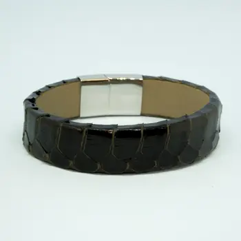 

Leather bracelet otokodesign 53699 (black, magnetic lock, genuine leather, python skin)