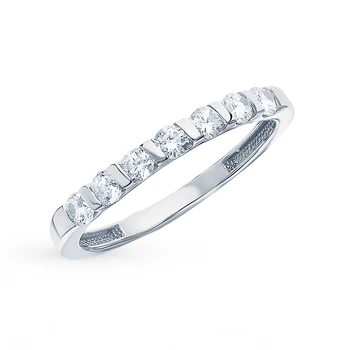 

Silver ring with cubic zirconia sunlight sample 925 test