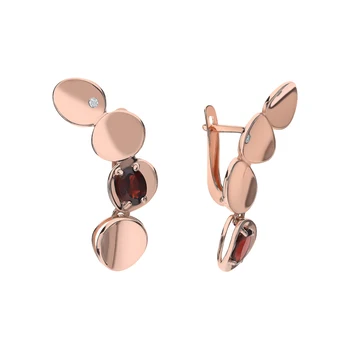 

Silver earrings with cubic zirconia and Garnet sunlight sample 925