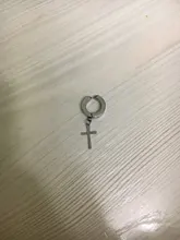 Suave Cruz bala de acero inoxidable pendientes de Clip pendientes largos aretes pendientes sin perforar para las mujeres pendiente Punk joyería No agujero oreja 1 pieza