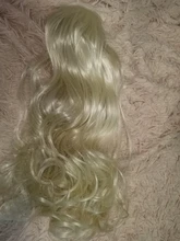 MSTN-coletas de pelo sintético largo para mujer, extensiones de cabello postizo con Clip Natural, 24 pulgadas, Rubio