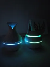 Aroma Diffuser Air-Humidifier 130ml Wood-Grain Ultrasonic White Led-Light Usb-Charge