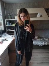 Jacket Coat Oversized Nerazzurri Long-Sleeve Drop-Shoulder Black Plus-Size Womens Zipper