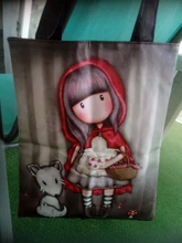 Bolso de hombro informal para mujer, bolsa a la moda con estampado de dibujos, de lona, bonita, de alta calidad, para escuela y para ir de compras