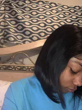 Celie Bob-Peluca de cabello humano liso con encaje frontal, postizo de pelo liso con cierre de 4x4 de densidad 150