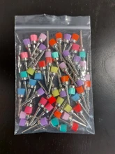 Pulidor de pulido plano y pequeño con cierre de nailon para laboratorio Dental, 50 Uds., cepillos de depilación, cabezal de cepillo de cuidado Dental desechable