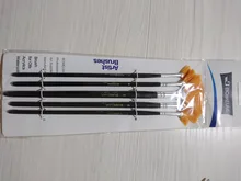 Pincel de pintura Gouache para niños, 5 uds. En forma de ventilador, pelo de nailon para estudiantes, mango de madera, conjunto de pinceles artísticos para pintar, suministros de arte
