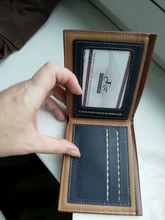 Cartera Vintage de cuero para hombre, cartera masculina de lujo, corta, ajustada, con Clip para dinero, tarjetero, Portomonee