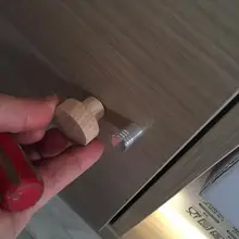 Wooden Cabinet Wardrobe-Knobs Drawer-Handle Furniture Hardware Round Natural for 8/12pcs