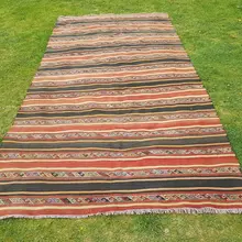 Винтаж ручной работы турецкий Пастель Flatweave ковры 5'9'' X 10'11''