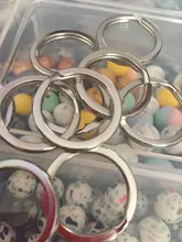 LLavero de acero inoxidable con agujeros para mujer, lote de 10 unidades, 20/23/25/28/30/33/35mm, partido redonda, regalo para hombre