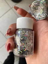 Láseres holográficos de resina epoxi para Festival, plata, brillo grueso, hexagonal, corazón, número, letras, lentejuelas, 10g por