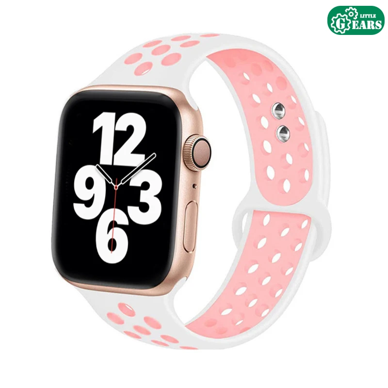 APPLE WATCH CORREA DOBLE COLOR BLANCO ROSA