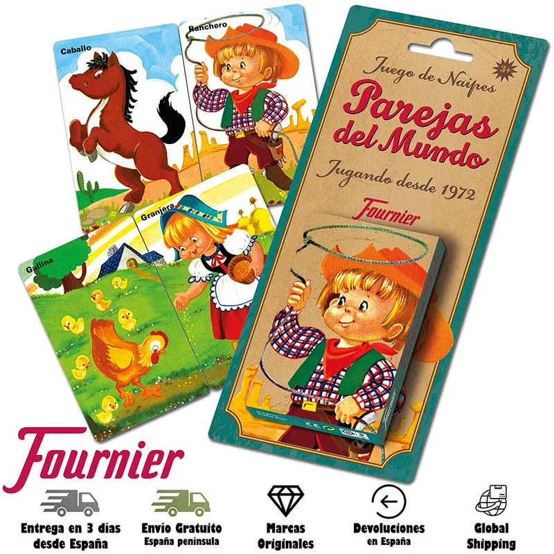 Fournier, deck para crianças, instruções em espanhol, jogo de tabuleiro, jogar  cartas, entretenimento, casais, quartetos, famílias, meninos, meninas, ao  ar livre, praia, piscina, Camping, animais, famílias 7 países, ofertas -  AliExpress